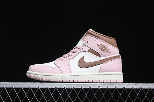All categories Air Jordan Jordan series basketball shoes Air Jordan 1 Mid G version pure original Air Jordan 1 Mid AJ1 Joe 1 Khaki powder China basketball shoes BQ6472-620